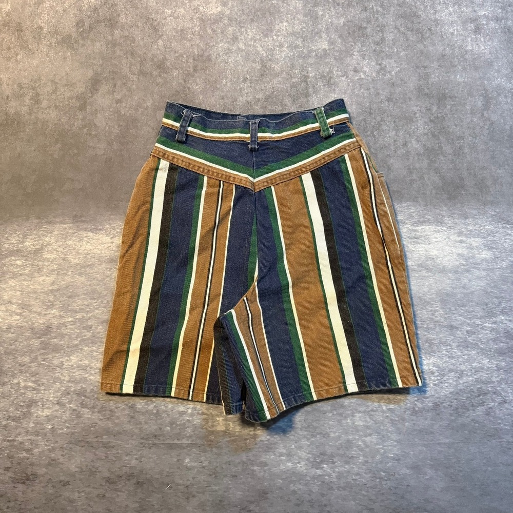 Vintage A. Byer California Striped Skort Size 3 Denim Multi Color High Waist USA